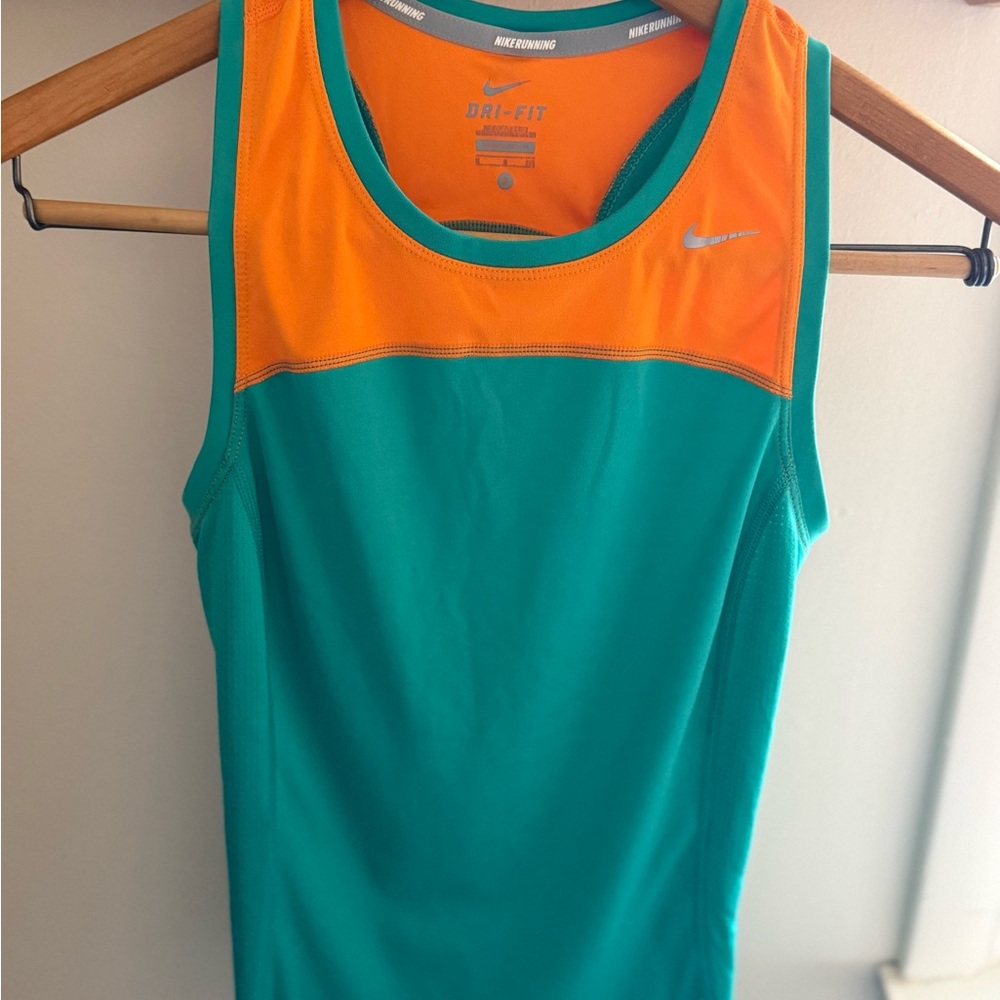 Nike Orange and Teal Running Tank